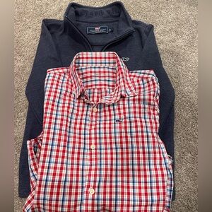 Vineyard Vines pullover and shirt- size 7. Worn once!
